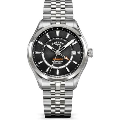Rotary Seamatic Montre bracelet en acier inoxydable étanche 100 GMT 100 m Rotary Seamatic Montre bracelet en acier inoxydable étanche 100 GMT 100 m