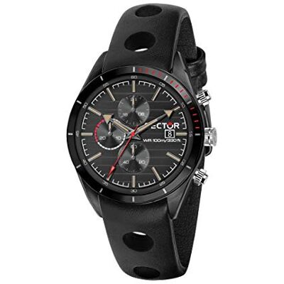 Sector No Limits Hommes Analogique Quartz Montre avec Bracelet en Cuir R3271616002, Noir, sangle Sector No Limits Hommes Analogique Quartz Montre avec Bracelet en Cuir R3271616002, Noir, sangle