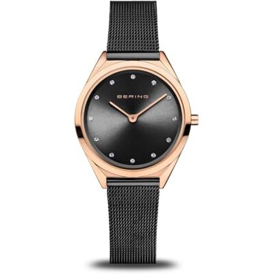 BERING Montre unisexe à quartz Movement Collection Ultra Slim avec acier inoxydable et verre saphir 17031-162, Rose, Bracelet BERING Montre unisexe à quartz Movement Collection Ultra Slim avec acier inoxydable et verre saphir 17031-162, Rose, Bracelet