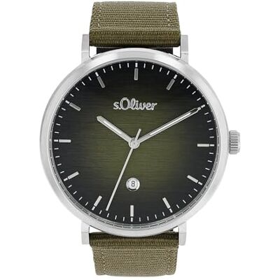 s.Oliver Montre à quartz pour homme en acier inoxydable avec bracelet en nylon 2034602, sangles s.Oliver Montre à quartz pour homme en acier inoxydable avec bracelet en nylon 2034602, sangles