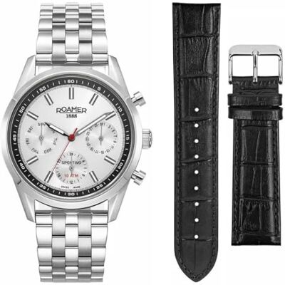 Roamer Sportivo 856982 41 15 70 Montre bracelet multifonction pour homme Argenté/noir, argenté, Bracelet Roamer Sportivo 856982 41 15 70 Montre bracelet multifonction pour homme Argenté/noir, argenté, Bracelet