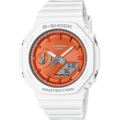Casio Montre analogique unisexe à quartz avec bracelet en acier inoxydable GMA-S2100WS-7AER, blanc, bande Casio Montre analogique unisexe à quartz avec bracelet en acier inoxydable GMA-S2100WS-7AER, blanc, bande