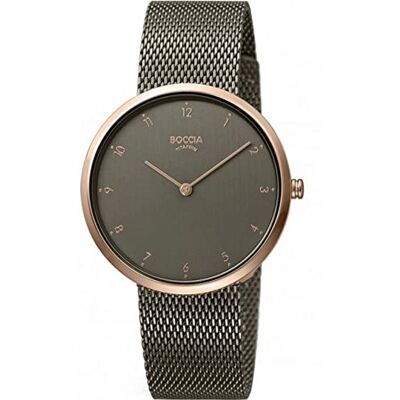Boccia Montre à quartz analogique pour femme 32013703, Gris/or rose, One Size, Bracelet Boccia Montre à quartz analogique pour femme 32013703, Gris/or rose, One Size, Bracelet