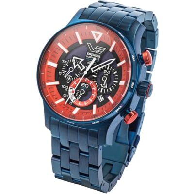 Vostok Europe Expedition North Pole 595D734-B Montre solaire pour homme avec chronomètre à maillons, Bracelet Vostok Europe Expedition North Pole 595D734-B Montre solaire pour homme avec chronomètre à maillons, Bracelet