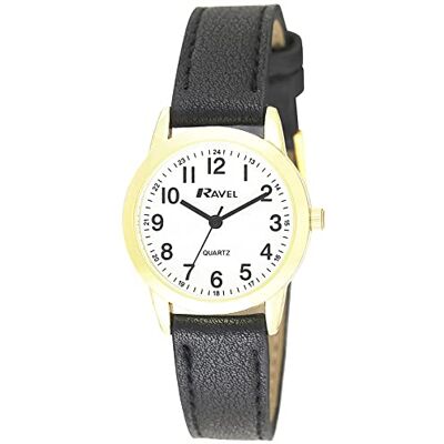 Ravel Montre à quartz unisexe pour tous les jours avec affichage des minutes pointillés Ravel Montre à quartz unisexe pour tous les jours avec affichage des minutes pointillés