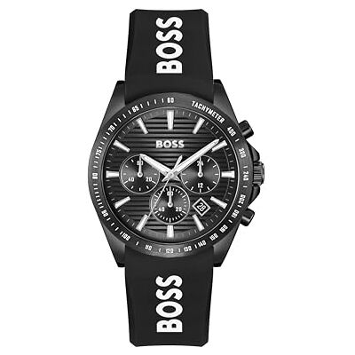 Boss Montre chronographe à quartz pour homme STRIKE CHRONO Collection LE avec bracelet en silicone noir 1514289 Boss Montre chronographe à quartz pour homme STRIKE CHRONO Collection LE avec bracelet en silicone noir 1514289