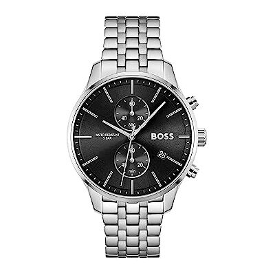 Boss Montre Chronographe à Quartz pour homme avec Bracelet en Acier Inoxydable argenté 1513869 Boss Montre Chronographe à Quartz pour homme avec Bracelet en Acier Inoxydable argenté 1513869