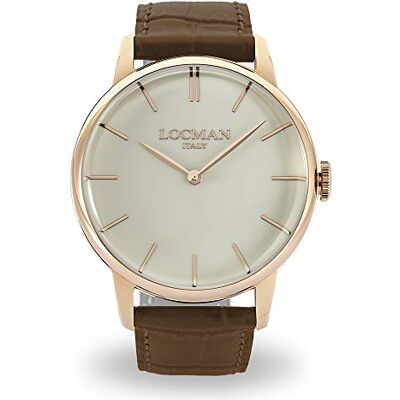 Locman Montre Homme 1960 en Acier Rose Tête de Moro , bracelet Locman Montre Homme 1960 en Acier Rose Tête de Moro , bracelet