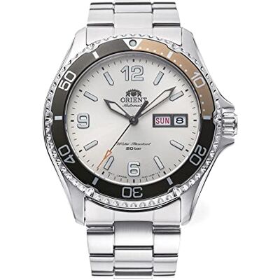 Orient Kamasu/Mako III Montre-bracelet automatique à remontage manuel sportif en acier ou silicone Divers' montre sous-marine avec couronne à vis et verre saphir, arabes ivoire, Sportif Orient Kamasu/Mako III Montre-bracelet automatique à remontage manuel sportif en acier ou silicone Divers' montre sous-marine avec couronne à vis et verre saphir, arabes ivoire, Sportif