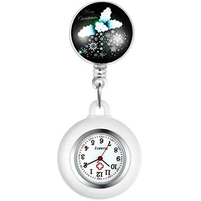 Avaner Montre Infirmiere Silicone Montre de Poche Universel Couleur Motifs Cadeau de No?l,Cloches, B Avaner Montre Infirmiere Silicone Montre de Poche Universel Couleur Motifs Cadeau de No?l,Cloches, B