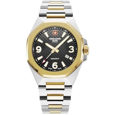 Alpine 7005.1 Montre à quartz analogique pour homme en acier inoxydable, Bic-or/or bicolore/noir 1147sam, Bracelet Alpine 7005.1 Montre à quartz analogique pour homme en acier inoxydable, Bic-or/or bicolore/noir 1147sam, Bracelet