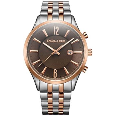 Police Laser PEWJH2194441 Montre pour homme avec cadran gris chaud et bracelet en acier inoxydable argenté/or rose, boîtier en acier inoxydable de 44 mm dans une boîte de montre de marque, One Size, Bracelet Police Laser PEWJH2194441 Montre pour homme avec cadran gris chaud et bracelet en acier inoxydable argenté/or rose, boîtier en acier inoxydable de 44 mm dans une boîte de montre de marque, One Size, Bracelet