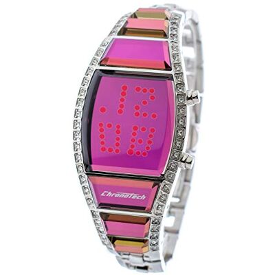 Chronotech CT7122LS-05M Montre numérique pour femme avec bracelet en acier inoxydable, rose, 27MM, bracelet Chronotech CT7122LS-05M Montre numérique pour femme avec bracelet en acier inoxydable, rose, 27MM, bracelet