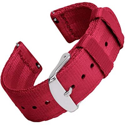 Archer Watch Straps Bracelets de Montre en Nylon Texture Ceinture de Sécurité à Dégagement Rapide (Rouge, 18mm) Archer Watch Straps Bracelets de Montre en Nylon Texture Ceinture de Sécurité à Dégagement Rapide (Rouge, 18mm)