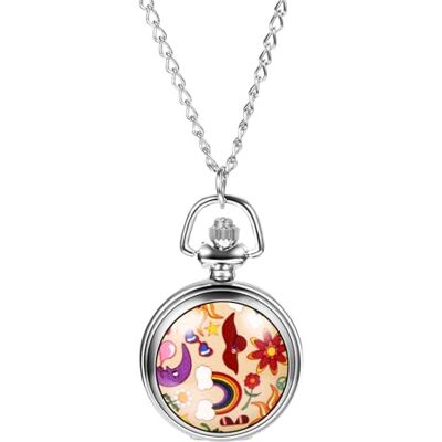 JewelryWe Montre de poche élégante pour femme Montre à quartz analogique avec chaîne Motif arbre de vie Crâne Papillon Ange Cadeau Or rose, Argentée, Tendance JewelryWe Montre de poche élégante pour femme Montre à quartz analogique avec chaîne Motif arbre de vie Crâne Papillon Ange Cadeau Or rose, Argentée, Tendance