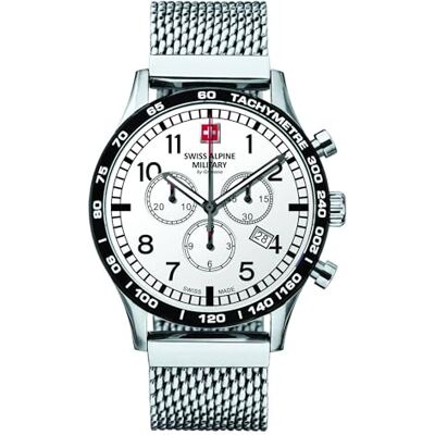 Alpine by Grovana 1746.9 Montre chronographe pour homme en acier inoxydable 10 ATM, Acier/Argent/Acier 9132sam, Bracelet Alpine by Grovana 1746.9 Montre chronographe pour homme en acier inoxydable 10 ATM, Acier/Argent/Acier 9132sam, Bracelet