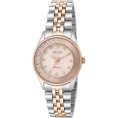 Liu Jo Montre élégante à quartz pour femme en acier bicolore Dancing Elvy TLJ2662 Montre à cristaux dans le cadran et bracelet en acier bicolore Liu Jo Montre élégante à quartz pour femme en acier bicolore Dancing Elvy TLJ2662 Montre à cristaux dans le cadran et bracelet en acier bicolore