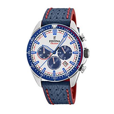 Festina Montre chronographe à quartz pour homme avec bracelet en cuir F20377/1, Bracelet Festina Montre chronographe à quartz pour homme avec bracelet en cuir F20377/1, Bracelet