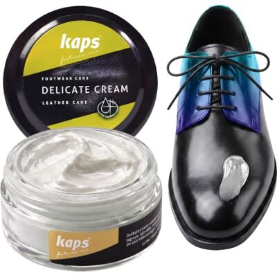 Kaps Professional Crème de soin Delicate Cream pour chaussures Cirage & soin pour nettoyer et rafraîchir le cuir naturel et synthétique (50 ml), 50ml 1.70 fl.oz. Kaps Professional Crème de soin Delicate Cream pour chaussures Cirage & soin pour nettoyer et rafraîchir le cuir naturel et synthétique (50 ml), 50ml 1.70 fl.oz.