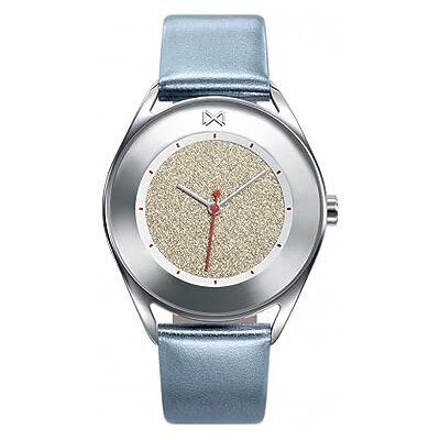 Mark Maddox MC7104-26 Montre en cuir bleu brillant , bande Mark Maddox MC7104-26 Montre en cuir bleu brillant , bande