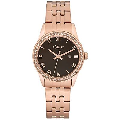 s.Oliver Montre à quartz analogique pour femme avec bracelet en acier inoxydable, étanche, livrée dans un coffret cadeau. s.Oliver Montre à quartz analogique pour femme avec bracelet en acier inoxydable, étanche, livrée dans un coffret cadeau.