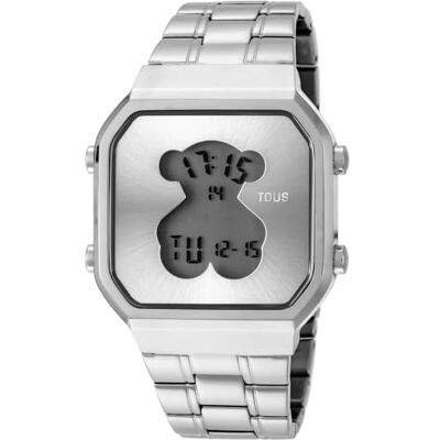 TOUS R. d-Bear Dig. ESF. Steel 600350275 Montre numérique à quartz pour femme avec bracelet en acier inoxydable TOUS R. d-Bear Dig. ESF. Steel 600350275 Montre numérique à quartz pour femme avec bracelet en acier inoxydable