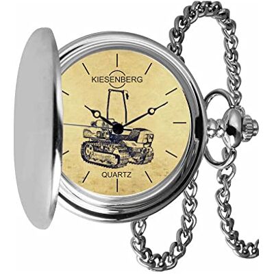 KIESENBERG Montre de poche Vintage Argent Cadeau personnalisé pour Agroclimber/FV Tracteur Tracteur Tracteur Montre Homme Montre TA-5683, argenté KIESENBERG Montre de poche Vintage Argent Cadeau personnalisé pour Agroclimber/FV Tracteur Tracteur Tracteur Montre Homme Montre TA-5683, argenté