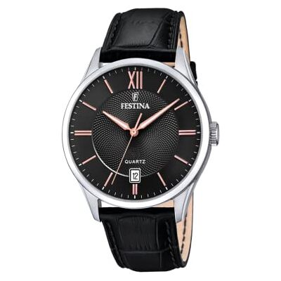 Festina Steel Classic Watch F20426/6 cuir et acier Festina Steel Classic Watch F20426/6 cuir et acier