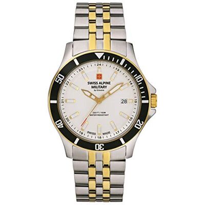Alpine 7022.1 Montre à quartz analogique pour homme en acier inoxydable, Bicolore/argenté/1142sam, Bracelet Alpine 7022.1 Montre à quartz analogique pour homme en acier inoxydable, Bicolore/argenté/1142sam, Bracelet