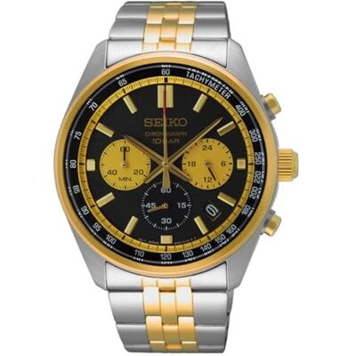 Seiko Montre Homme Quartz Analogique Bracelet en Acier Inoxydable SSB430P1, Multicolore, Moderne Seiko Montre Homme Quartz Analogique Bracelet en Acier Inoxydable SSB430P1, Multicolore, Moderne