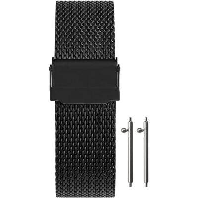 masar 19mm Black Mesh 0.6mm Bracelet de Montre Maille Milanaise Milanais Noir Libération Rapide Acier Inoxydable LR masar 19mm Black Mesh 0.6mm Bracelet de Montre Maille Milanaise Milanais Noir Libération Rapide Acier Inoxydable LR