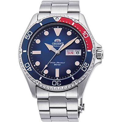 Orient Montre analogique automatique pour homme avec bracelet en acier inoxydable RA-AA0812L19B, Argenté/bleu/rouge, Bracelet Orient Montre analogique automatique pour homme avec bracelet en acier inoxydable RA-AA0812L19B, Argenté/bleu/rouge, Bracelet