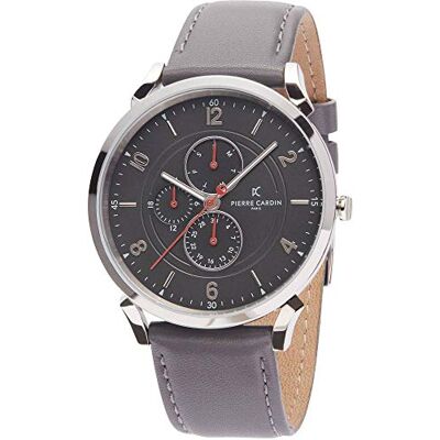 Pierre Cardin Montre Homme Multi-Cadrans Quartz Pigalle Boulevard, Gris, sangle Pierre Cardin Montre Homme Multi-Cadrans Quartz Pigalle Boulevard, Gris, sangle