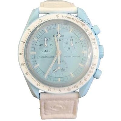 Swatch Montre-bracelet Moon Omega x Mission to Uranus Cuir d'autruche Swatch Montre-bracelet Moon Omega x Mission to Uranus Cuir d'autruche
