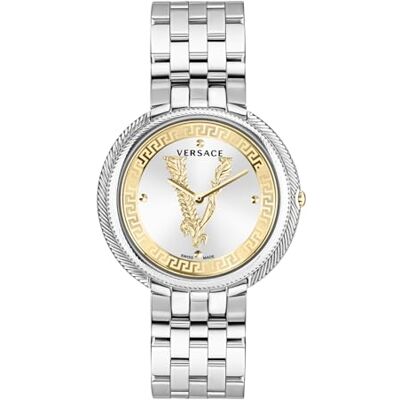 Versace THEA VE2CA0523 Montre pour femme Argenté Doré 38 mm, Argenté., Bracelet Versace THEA VE2CA0523 Montre pour femme Argenté Doré 38 mm, Argenté., Bracelet