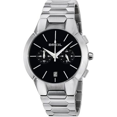 BREIL Horloge pour homme modèle New ONE avec bracelet en acier, mouvement à quartz chrono, Acier Noir, ONE SIZE, Bracelet BREIL Horloge pour homme modèle New ONE avec bracelet en acier, mouvement à quartz chrono, Acier Noir, ONE SIZE, Bracelet