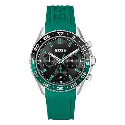 Boss Montre Chronographe à Quartz pour Homme Collection RUNNER CHRONO LE avec Bracelet en Silicone Couleur Canard 1514246 Boss Montre Chronographe à Quartz pour Homme Collection RUNNER CHRONO LE avec Bracelet en Silicone Couleur Canard 1514246