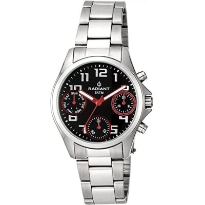 Radiant Montre chronographe unisexe pour adultes à quartz avec bracelet en acier inoxydable RA385701, Sangle Radiant Montre chronographe unisexe pour adultes à quartz avec bracelet en acier inoxydable RA385701, Sangle