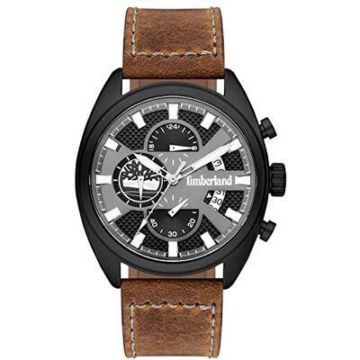 Timberland Montre Homme Analogique Quartz Cuir Bracelet 15640JLB-61, Marron, sangle Timberland Montre Homme Analogique Quartz Cuir Bracelet 15640JLB-61, Marron, sangle
