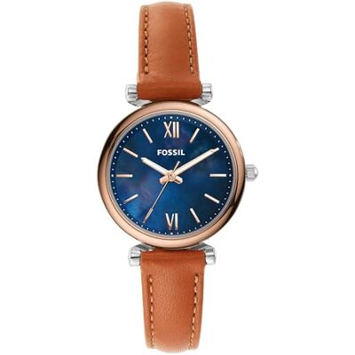 Fossil Carlie Montre pour femmes, mouvement à quartz, bracelet en cuir ou acier inoxydable Fossil Carlie Montre pour femmes, mouvement à quartz, bracelet en cuir ou acier inoxydable