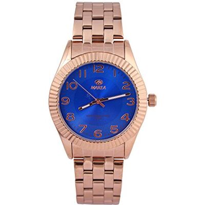 Marea B21156/9 Classy Montre analogique avec mouvement à quartz Bleu foncé avec bracelet en acier inoxydable en or rose, Bracelet Marea B21156/9 Classy Montre analogique avec mouvement à quartz Bleu foncé avec bracelet en acier inoxydable en or rose, Bracelet