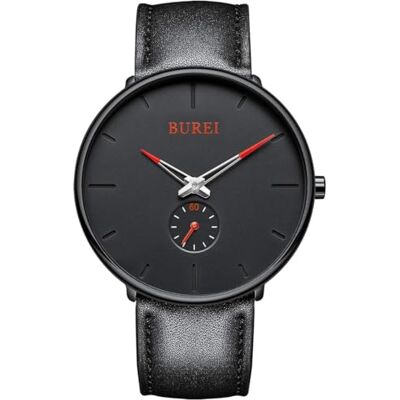 BUREI Montre pour homme ultra fine Design analogique minimaliste Mouvement à quartz étanche Cadeau pour homme (blanc/bleu) BUREI Montre pour homme ultra fine Design analogique minimaliste Mouvement à quartz étanche Cadeau pour homme (blanc/bleu)