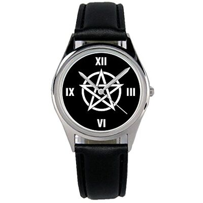 KIESENBERG Montre pentagramme Pentakel Cadeau Article Idée Fan Femme Homme Unisexe Analogique Quartz Bracelet Montre Bracelet Bracelet Bracelet en Cuir Diamètre 36 mm B-2474 KIESENBERG Montre pentagramme Pentakel Cadeau Article Idée Fan Femme Homme Unisexe Analogique Quartz Bracelet Montre Bracelet Bracelet Bracelet en Cuir Diamètre 36 mm B-2474