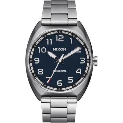 NIXON Montre analogique à quartz japonais pour homme avec bracelet en acier inoxydable A1401-5141-00, Argenté/bleu sarcelle, Bracelet NIXON Montre analogique à quartz japonais pour homme avec bracelet en acier inoxydable A1401-5141-00, Argenté/bleu sarcelle, Bracelet
