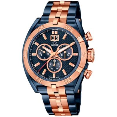 JAGUAR Montre modèle J810/1 de la collection Special Edition, boîtier de 45,8 mm avec bracelet en acier bleu/rose pour homme J810/1, Uni, Polyvalent JAGUAR Montre modèle J810/1 de la collection Special Edition, boîtier de 45,8 mm avec bracelet en acier bleu/rose pour homme J810/1, Uni, Polyvalent