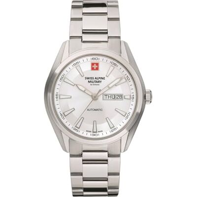 Alpine Grovana Montre Militaire Horloge 7090.2132SAM ETA 2836-2 pour Homme avec Bracelet en Acier Inoxydable et Verre Saphir Automatique 10 ATM Alpine Grovana Montre Militaire Horloge 7090.2132SAM ETA 2836-2 pour Homme avec Bracelet en Acier Inoxydable et Verre Saphir Automatique 10 ATM