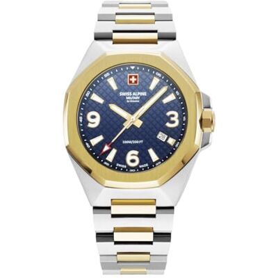 Alpine 7005.1 Montre à quartz analogique pour homme en acier inoxydable, Bic-or/or bicolore/bleu 1145sam, Bracelet Alpine 7005.1 Montre à quartz analogique pour homme en acier inoxydable, Bic-or/or bicolore/bleu 1145sam, Bracelet