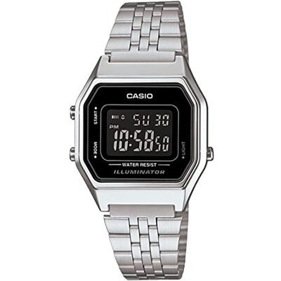 Casio Montre Femme Digitale avec Bracelet en Acier Inoxydable – LA680WA-1B, Noir/Gris, Bracelet Casio Montre Femme Digitale avec Bracelet en Acier Inoxydable – LA680WA-1B, Noir/Gris, Bracelet