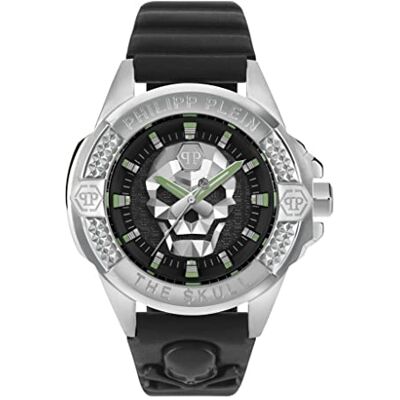 Philipp Plein PWAAA0321 Montre analogique à quartz avec bracelet en cuir pour homme, Noir, Sangle Philipp Plein PWAAA0321 Montre analogique à quartz avec bracelet en cuir pour homme, Noir, Sangle