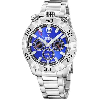 Festina Montre chronographe pour homme en acier inoxydable avec bracelet en acier F20743/3 Festina Montre chronographe pour homme en acier inoxydable avec bracelet en acier F20743/3